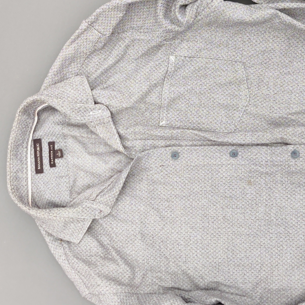 Men's Banana Republic Marled Grey Camden Fit Dress Shirt